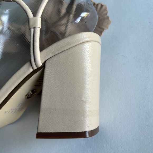 Cecelia Cream Leather Flower Ankle Strap Slingbacks size 6.5 - Picture 11 of 15